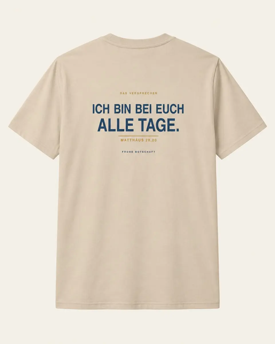 NICHT ALLEIN. Signature T-Shirt – Rückseite mit Matthäus 28,20