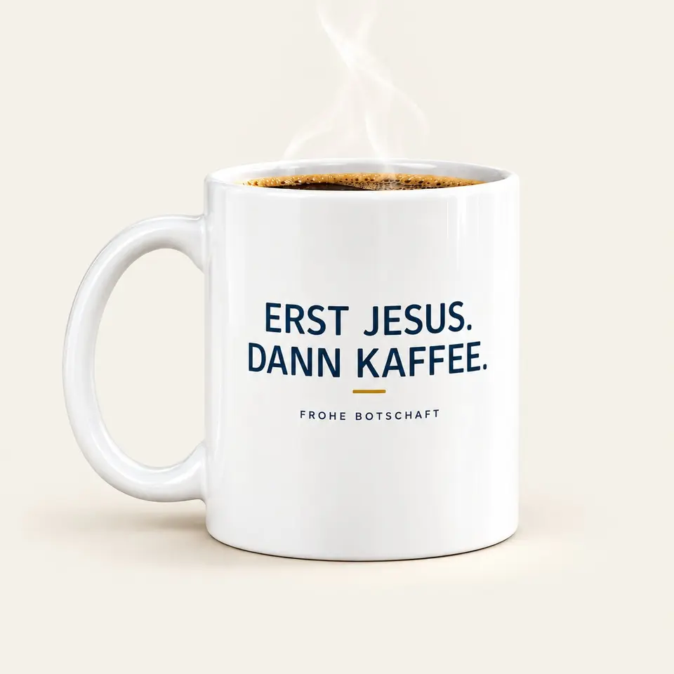 ERST JESUS. DANN KAFFEE. Signature Tasse – Vorderseite