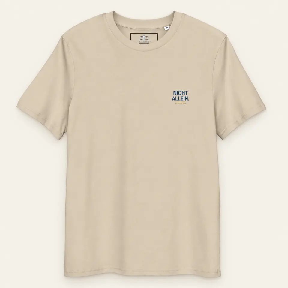 NICHT ALLEIN. Signature T-Shirt in Desert Dust – Vorderseite