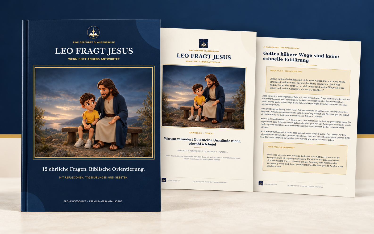 Digitale Ausgabe von Leo fragt Jesus auf Tablet und als druckfreundliches PDF